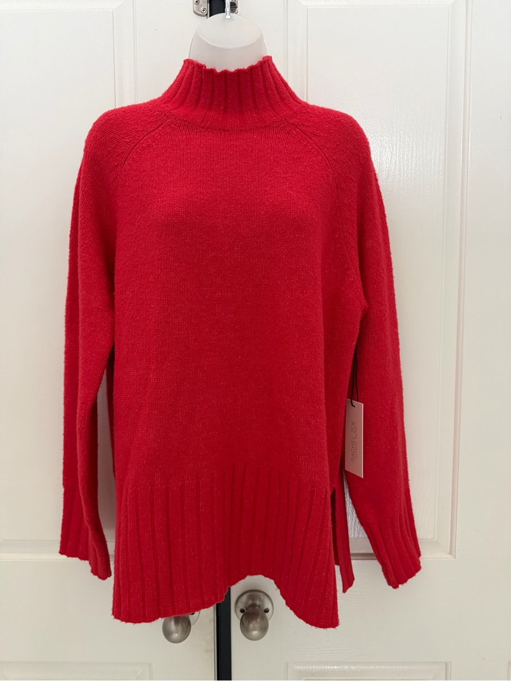 Rachel Zoe Red Mock Neck Sweater Sz L